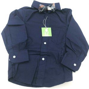 Kids Toddlers Boys Long Sleeve Dress Shirt with Tie Set Blue Size 3T